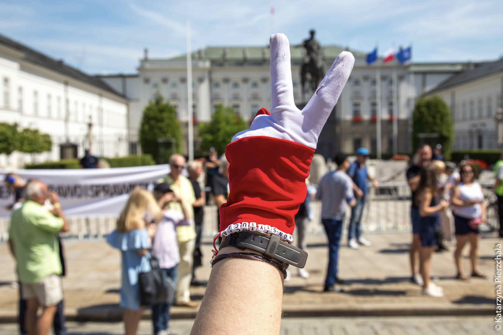 Protest przed Pałacem Prezydenckim.